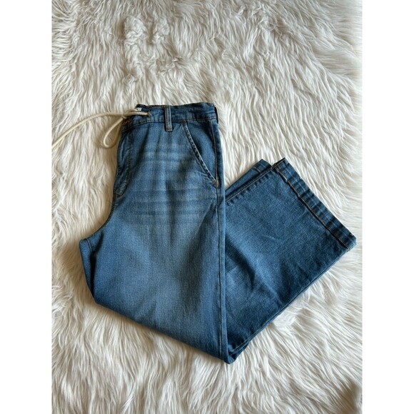 Wonderly Women's Size 10 Cropped Wide Leg Medium Wash Ankle Jeans - Picture 4 of 7
